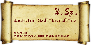 Wachsler Szókratész névjegykártya